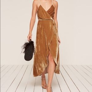 Reformation Anoush Dress in Gold